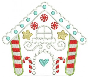 Stickdatei - Gingerbread Christmas Lebkuchenhaus